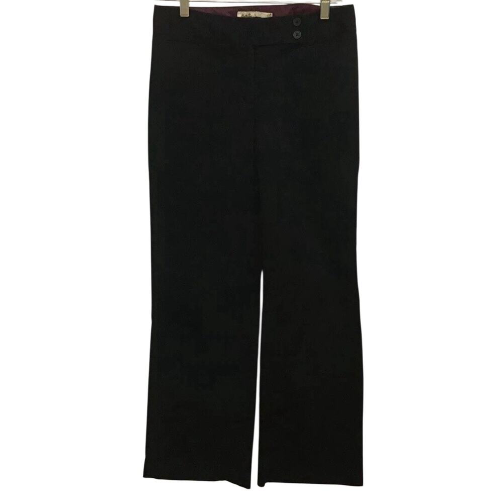 Togo London Solid Black Boot Cut Dress Pants With Stretch Womens 6 Office Church